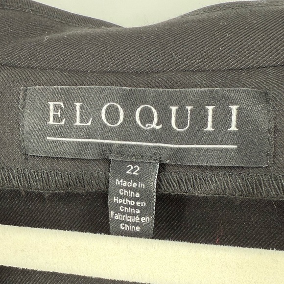 ELOQUII Asymmetrical Trench Midi Dress Black Size 22 Sleeveless Belted Pleated - Picture 9 of 9